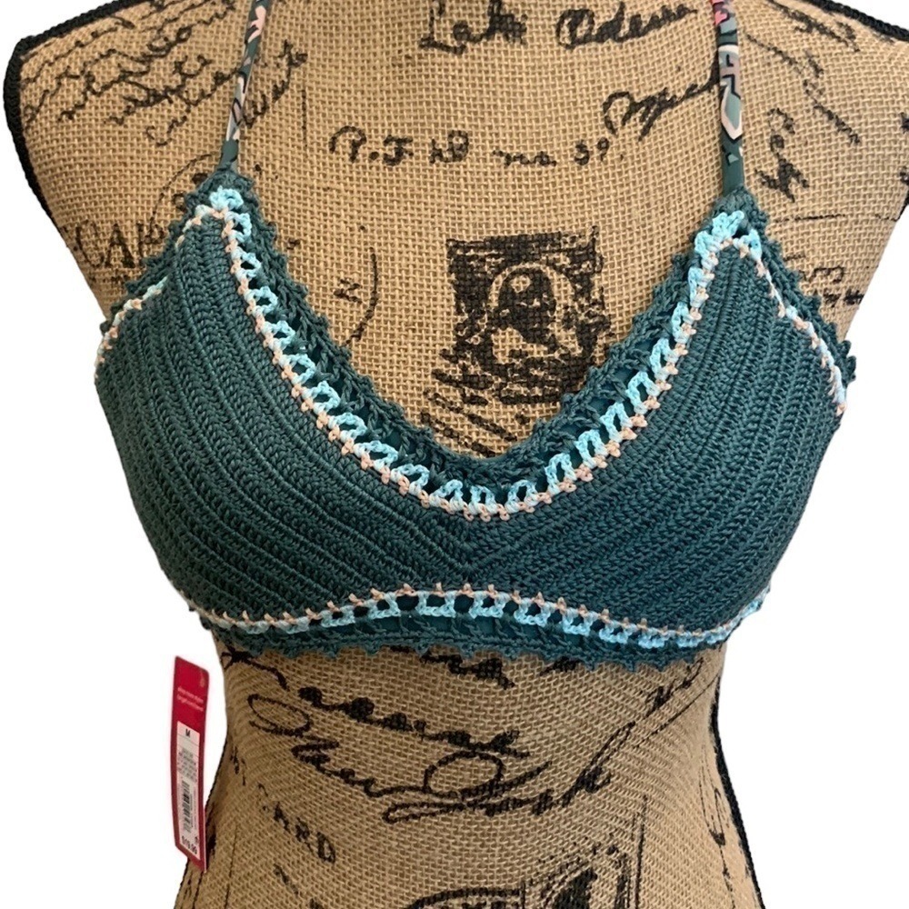 Boho Crochet‎ Bikini Top Tie Back Festival NWT Size M